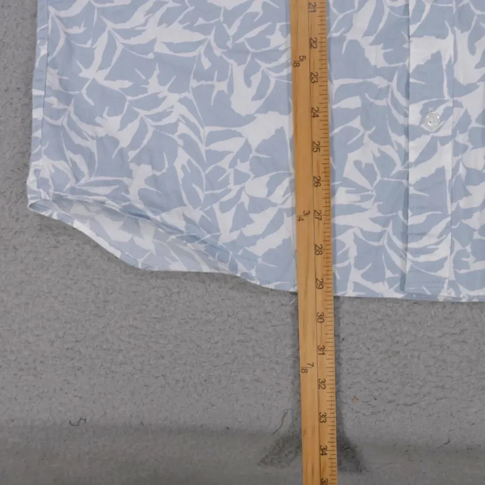 J Crew Floral Shirt Mens XL SLIM Gray Short Sleeve Button Down